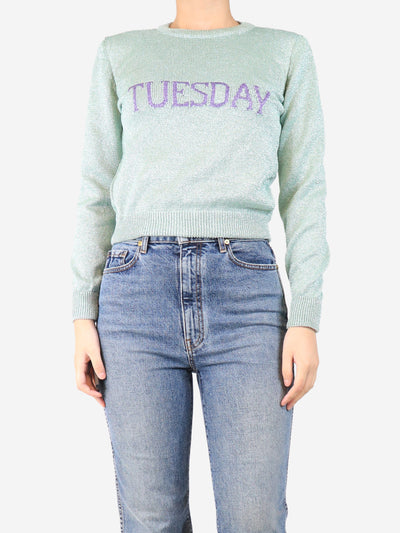 Green lurex Tuesday jumper - size UK 10 Knitwear Alberta Ferretti 