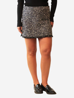 Tweed black and white mini skirt - size 10