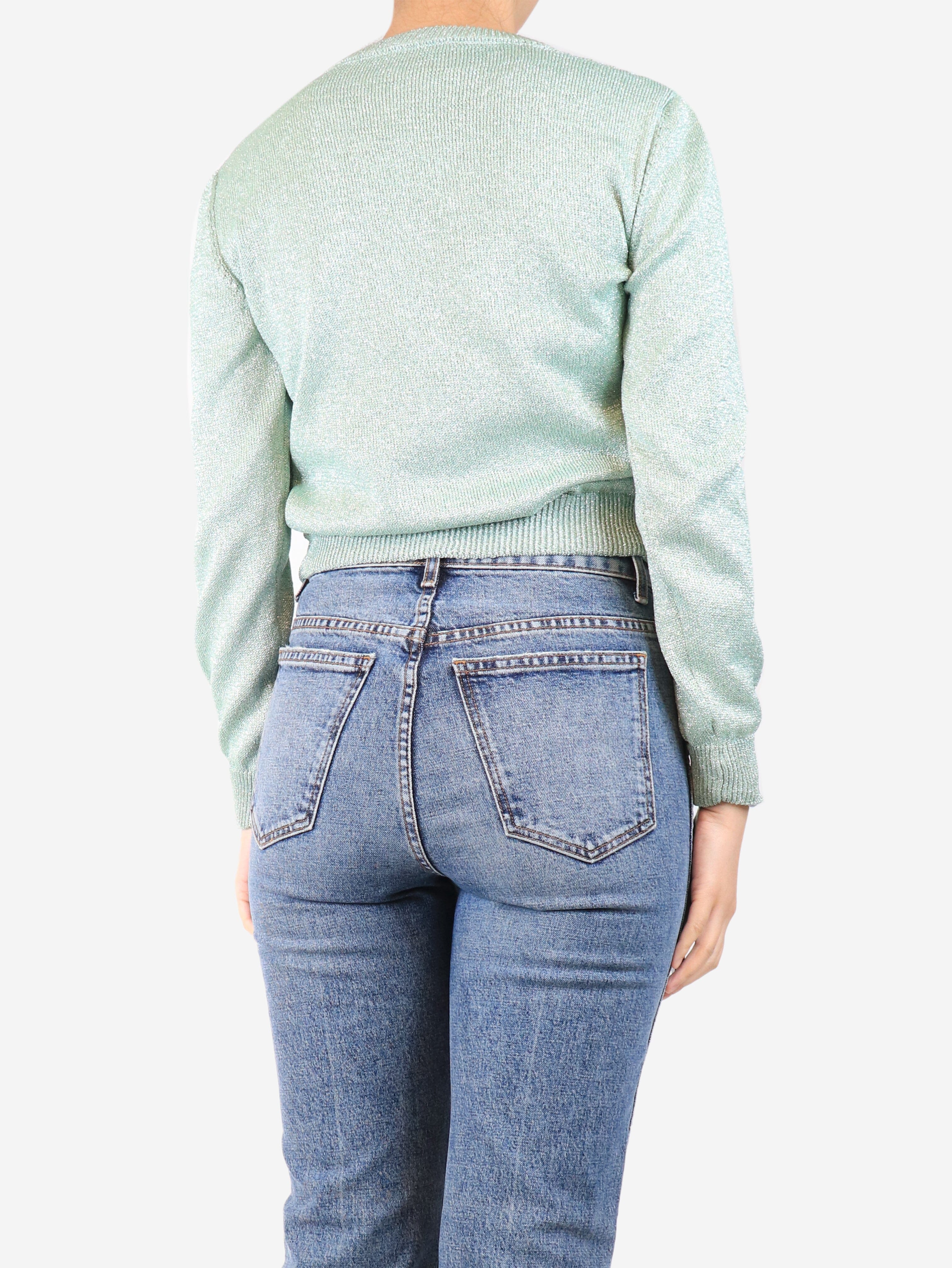 Green lurex Tuesday jumper - size UK 10 Knitwear Alberta Ferretti 