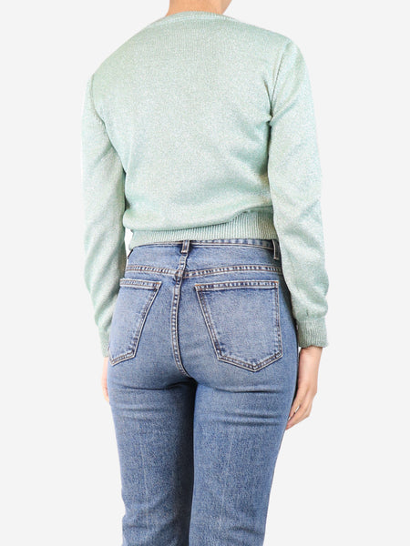 Green lurex Tuesday jumper - size UK 10 alternate image