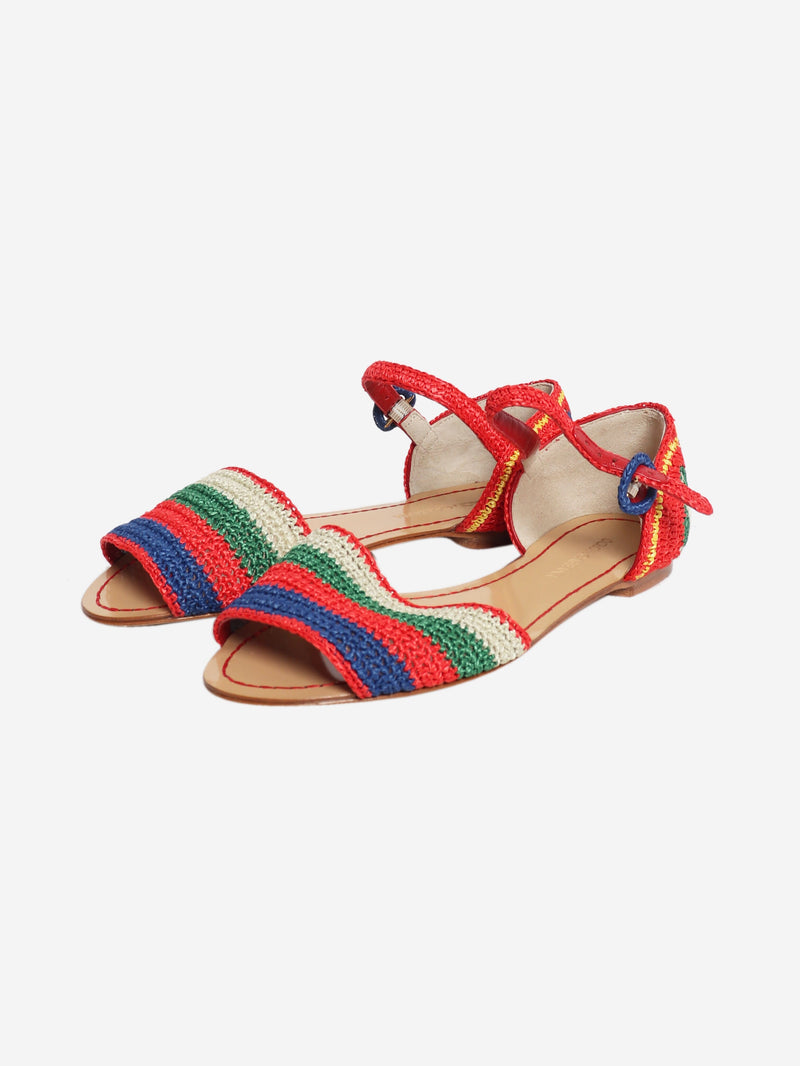 Multi-coloured raffia sandals - size EU 37 Flat Shoes Dolce & Gabbana 