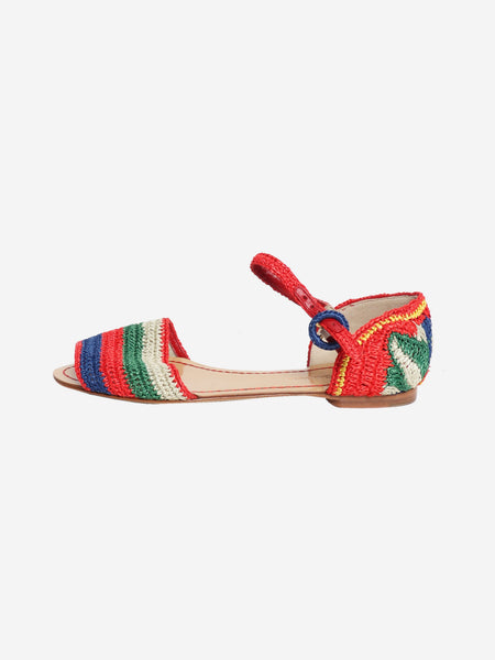 Multi-coloured raffia sandals - size EU 37 product image