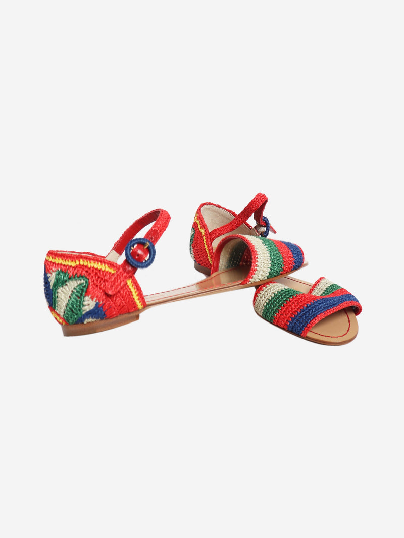 Multi-coloured raffia sandals - size EU 37 Flat Shoes Dolce & Gabbana 