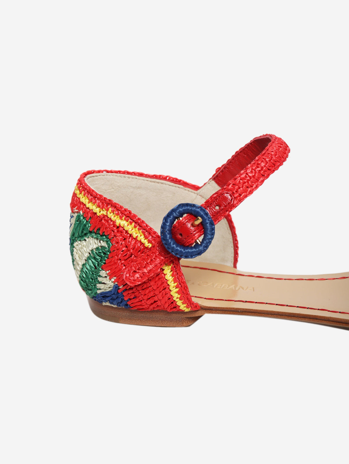 Multi-coloured raffia sandals - size EU 37 Flat Shoes Dolce & Gabbana 