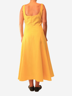 Yellow A-line maxi dress - size UK 16