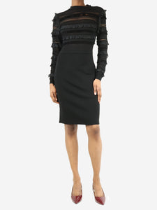 Oscar De La Renta Black ruffled midi dress - size XS