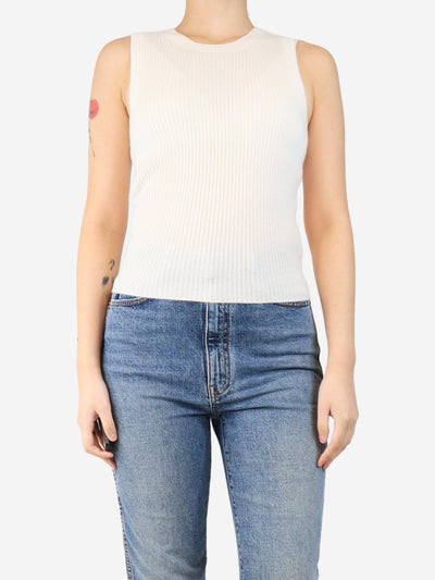 Cream cashmere ribbed vest - size S Knitwear ME+EM 