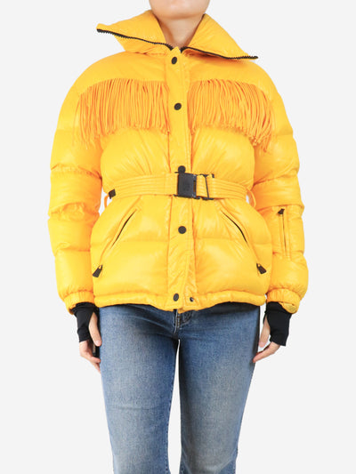 Yellow puffer jacket with fringe - size UK 8 Coats & Jackets Moncler 