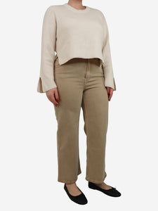 Sezane Neutral wide leg jeans - size UK 12