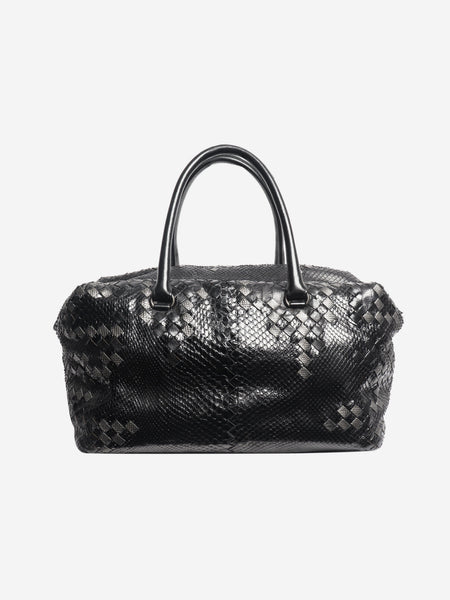 Black python Intrecciato top handle bag product image