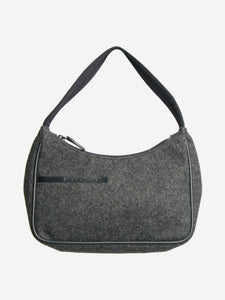 Prada Dark grey wool shoulder bag