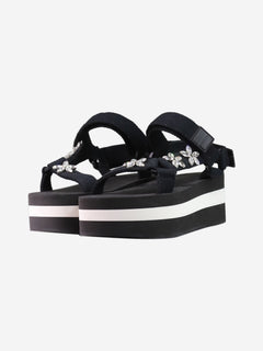 Black platform striped sandals - size EU 40 Flat Sandals Marni 