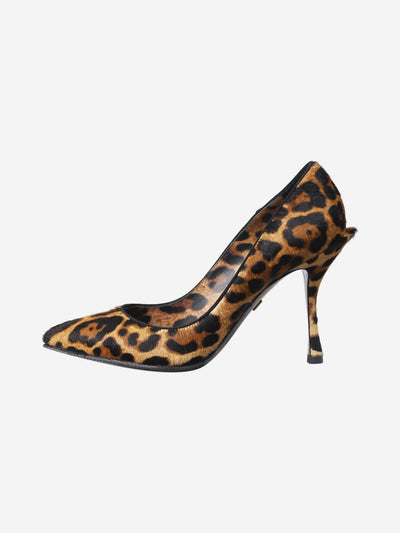 Brown calf-hair leopard print pumps - size EU 37 Heels Dolce & Gabbana 