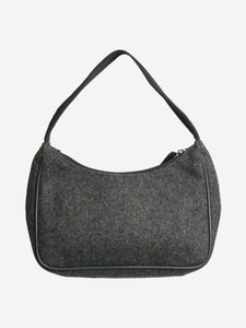 Prada Dark grey wool shoulder bag