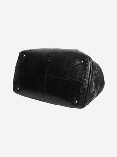 Black python Intrecciato top handle bag