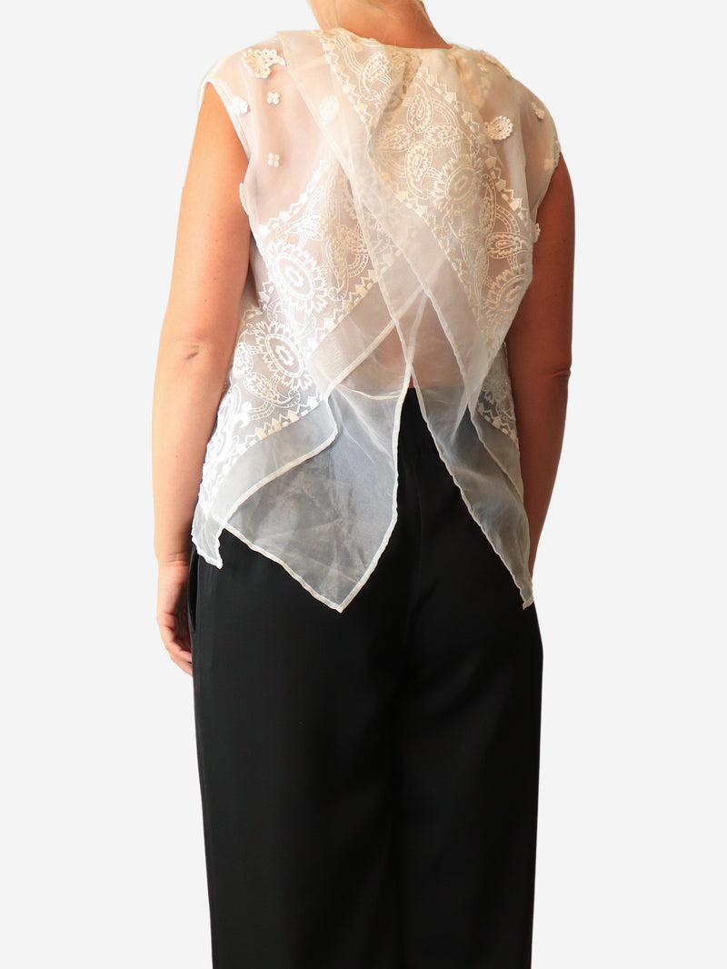White open-back knit vest - size S