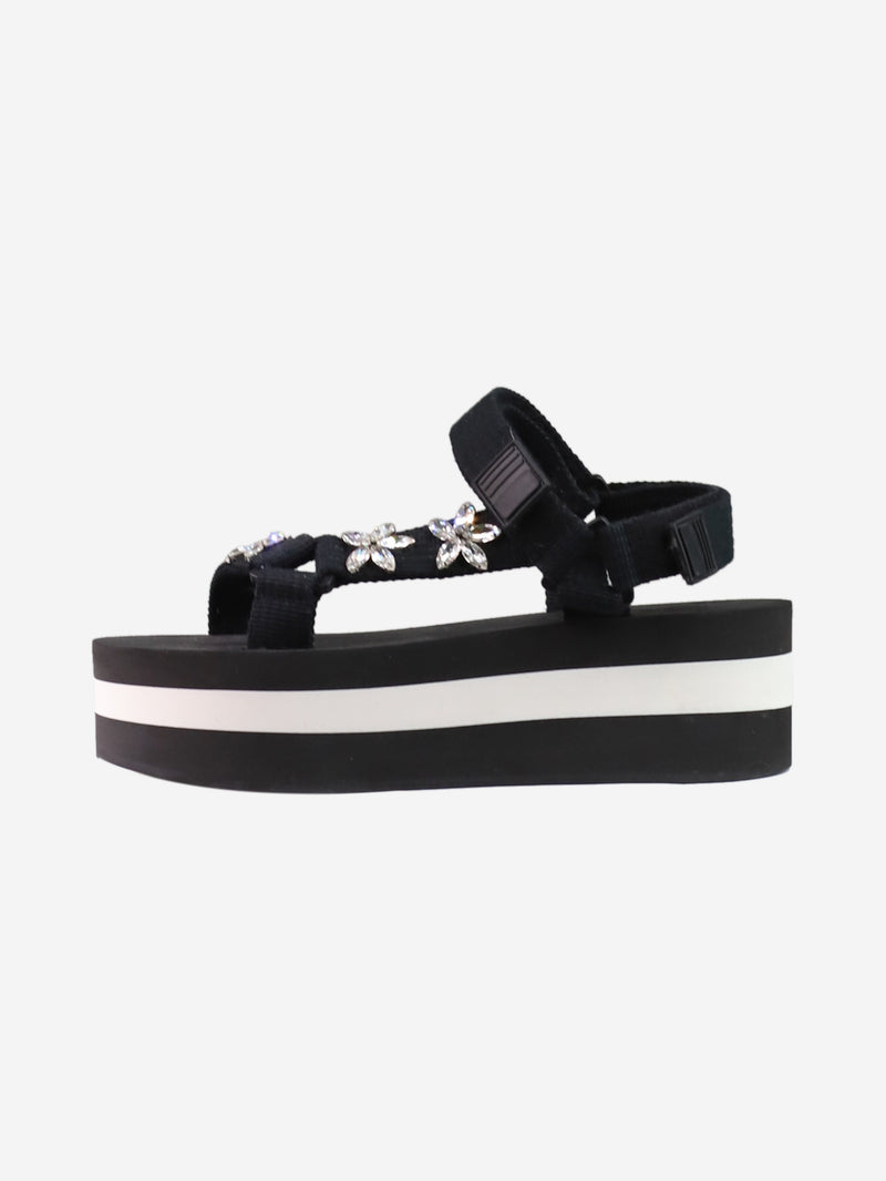 platform striped sandals