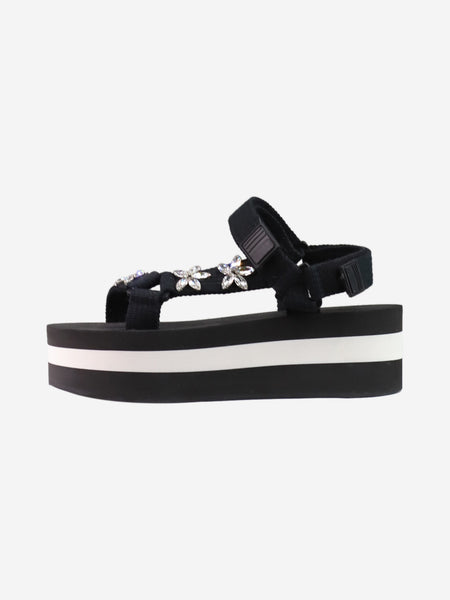 Black platform striped sandals - size EU 40 product image