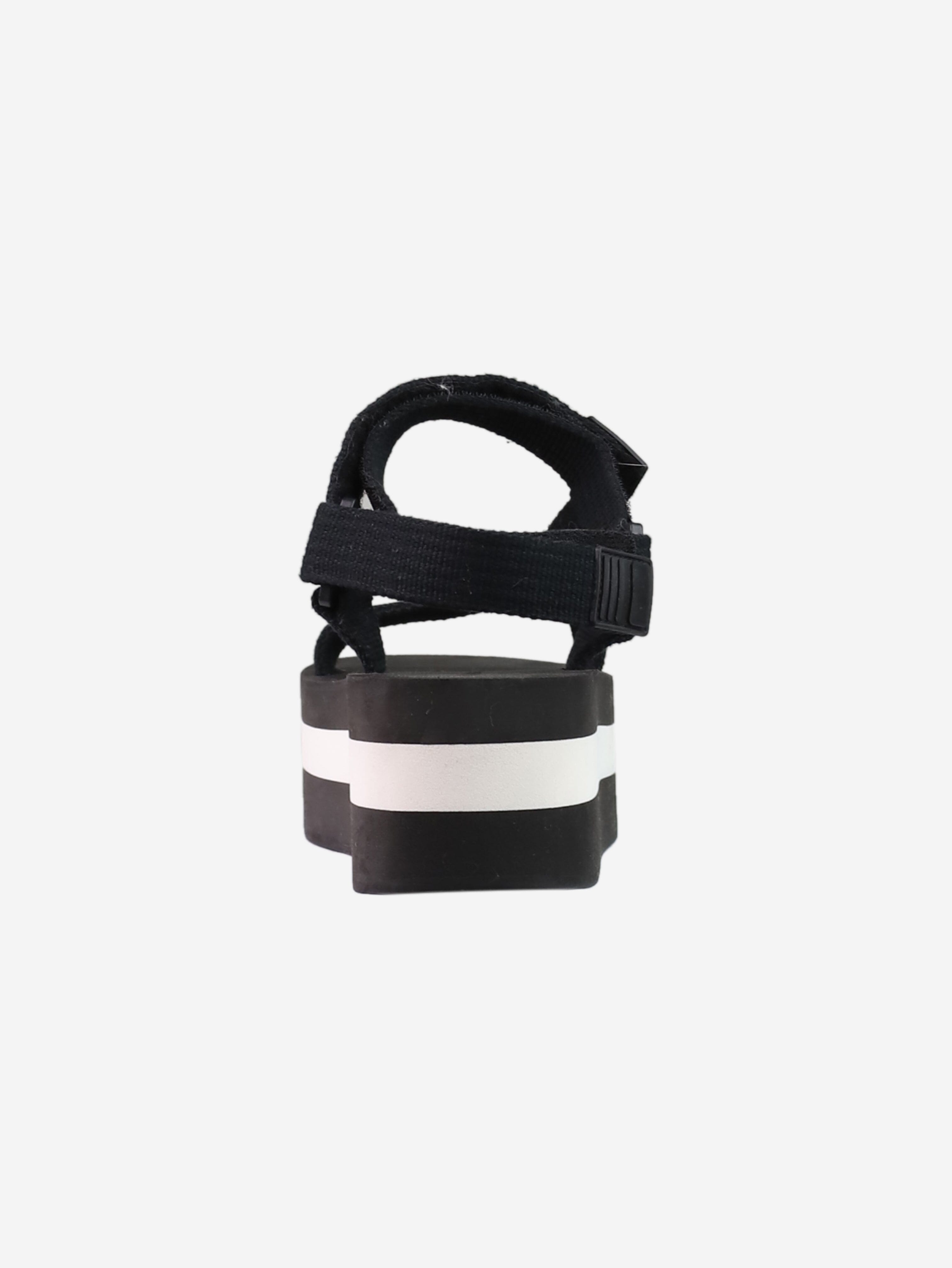 Black platform striped sandals - size EU 40 Flat Sandals Marni 