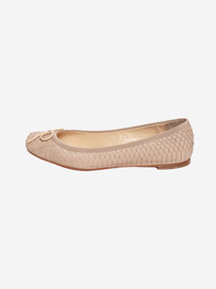 Neutral snakeskin ballet flats - size EU 37.5 Flat Shoes Christian Louboutin 