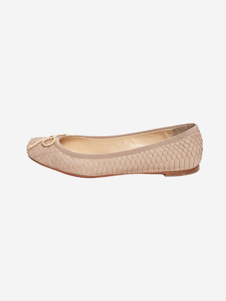 Neutral snakeskin ballet flats - size EU 37.5 product image