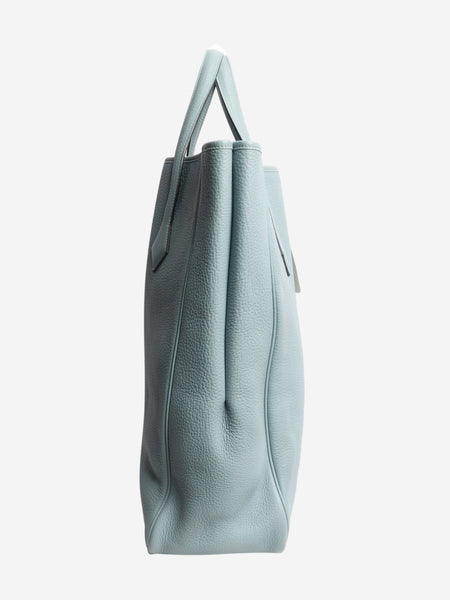 Light blue leather tote bag alternate image