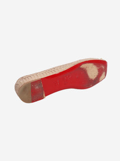 Neutral snakeskin ballet flats - size EU 37.5 Flat Shoes Christian Louboutin 