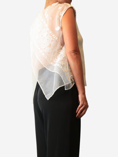 White open-back knit vest - size S