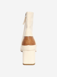 Cream leather square-toe ankle boots - size EU 41 (UK 8) Boots Maison Margiela 