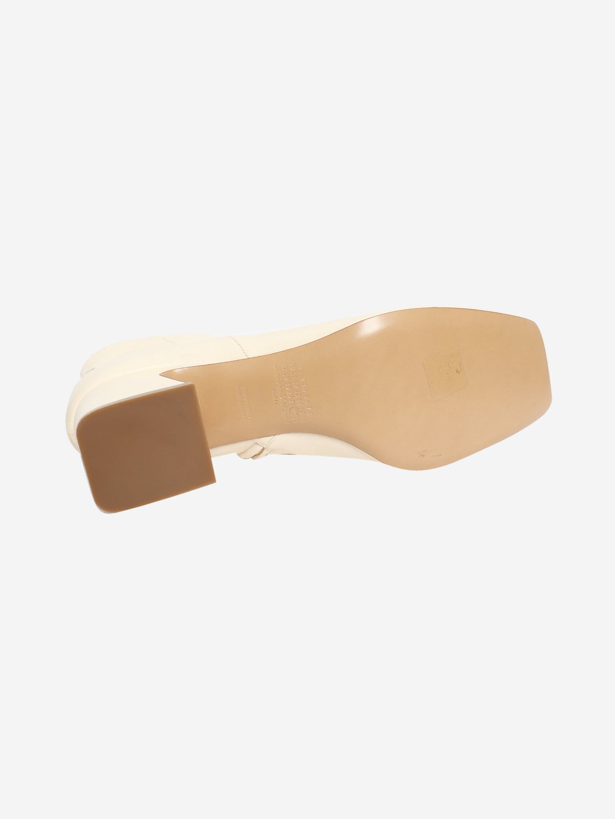 Cream leather square-toe ankle boots - size EU 41 (UK 8) Boots Maison Margiela 