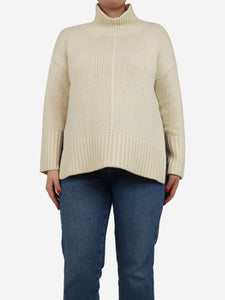 Forte Forte Cream high-neck wool jumper - size UK 12