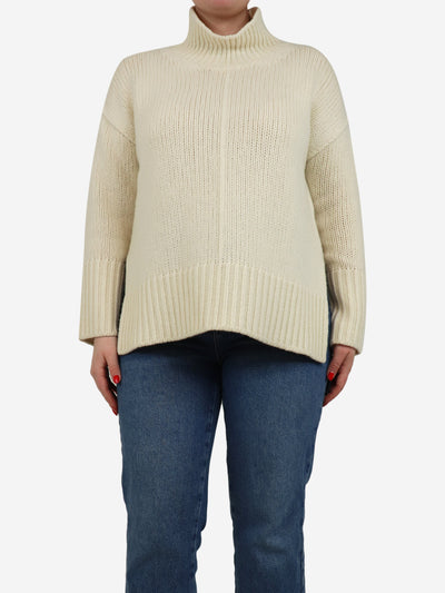 Cream high-neck wool jumper - size UK 12 Knitwear Forte Forte 