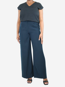 Tot Hom Blue wide-leg tailored trousers - size UK 14