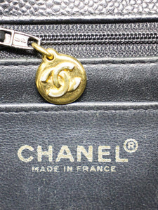 Chanel Black vintage 2002 jumbo caviar Classic flap bag