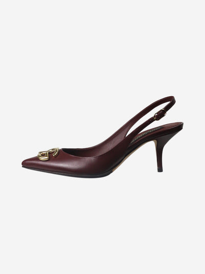 Burgundy leather slingback pumps - size EU 37 Heels Dolce & Gabbana 