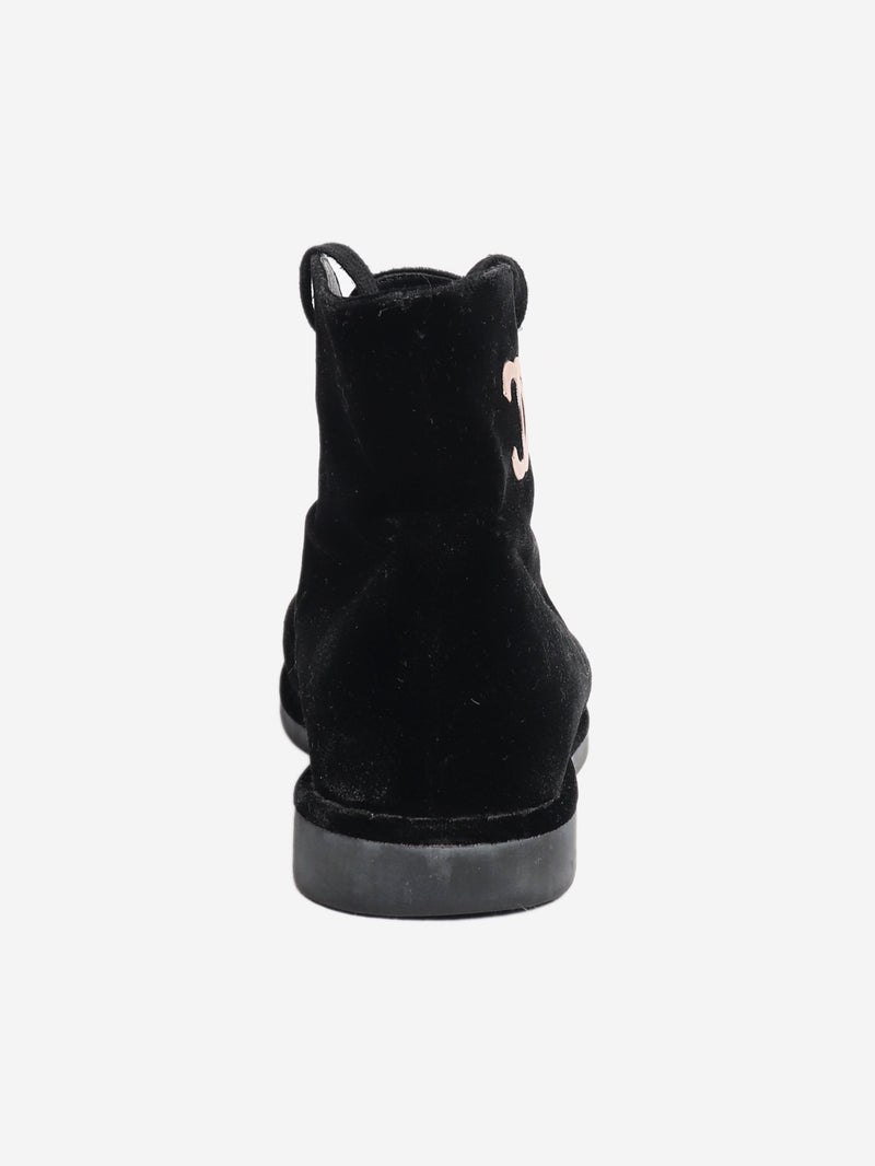 Black velvet ankle boots - size EU 38.5 Boots Chanel 