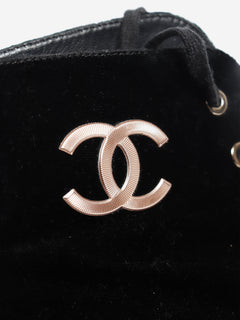 Black velvet ankle boots - size EU 38.5 Boots Chanel 