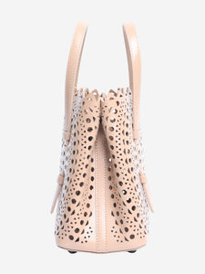 Alaia Neutral Le Mina laser-cut leather crossbody bag