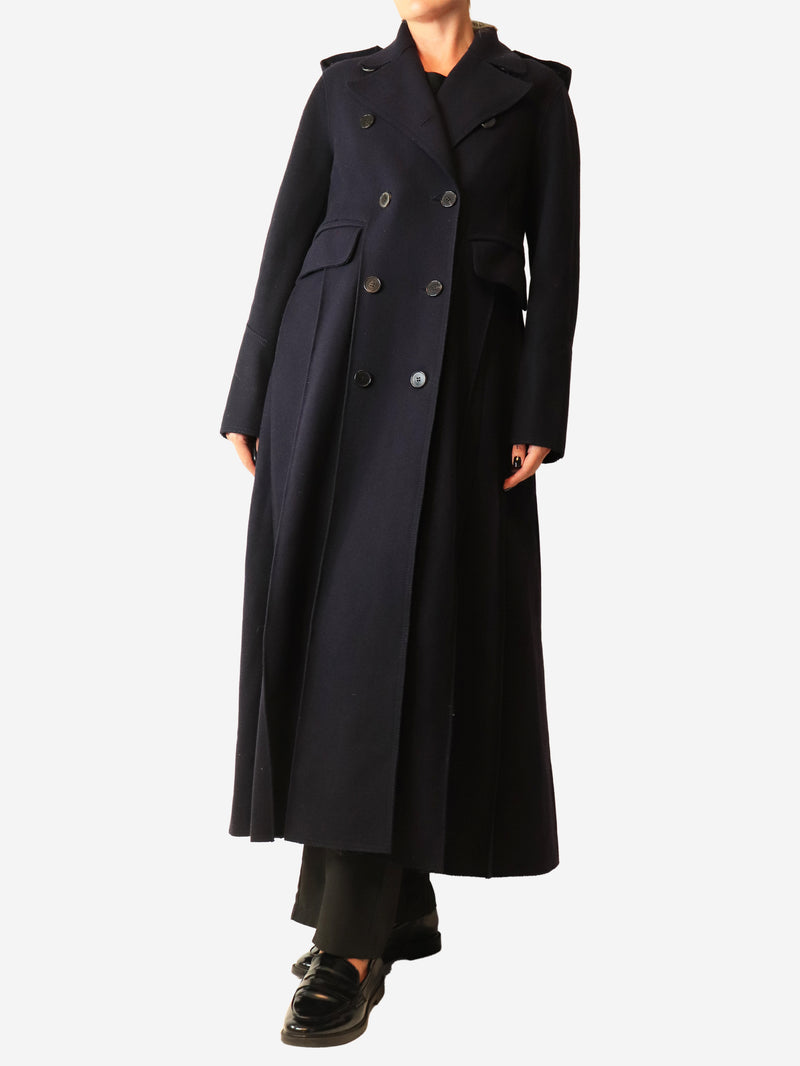 Navy trench wool coat - size UK 10