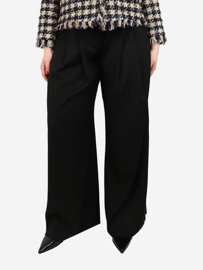 Black regular length forever wide-leg tux trouser - size UK 12 Trousers ME+EM 