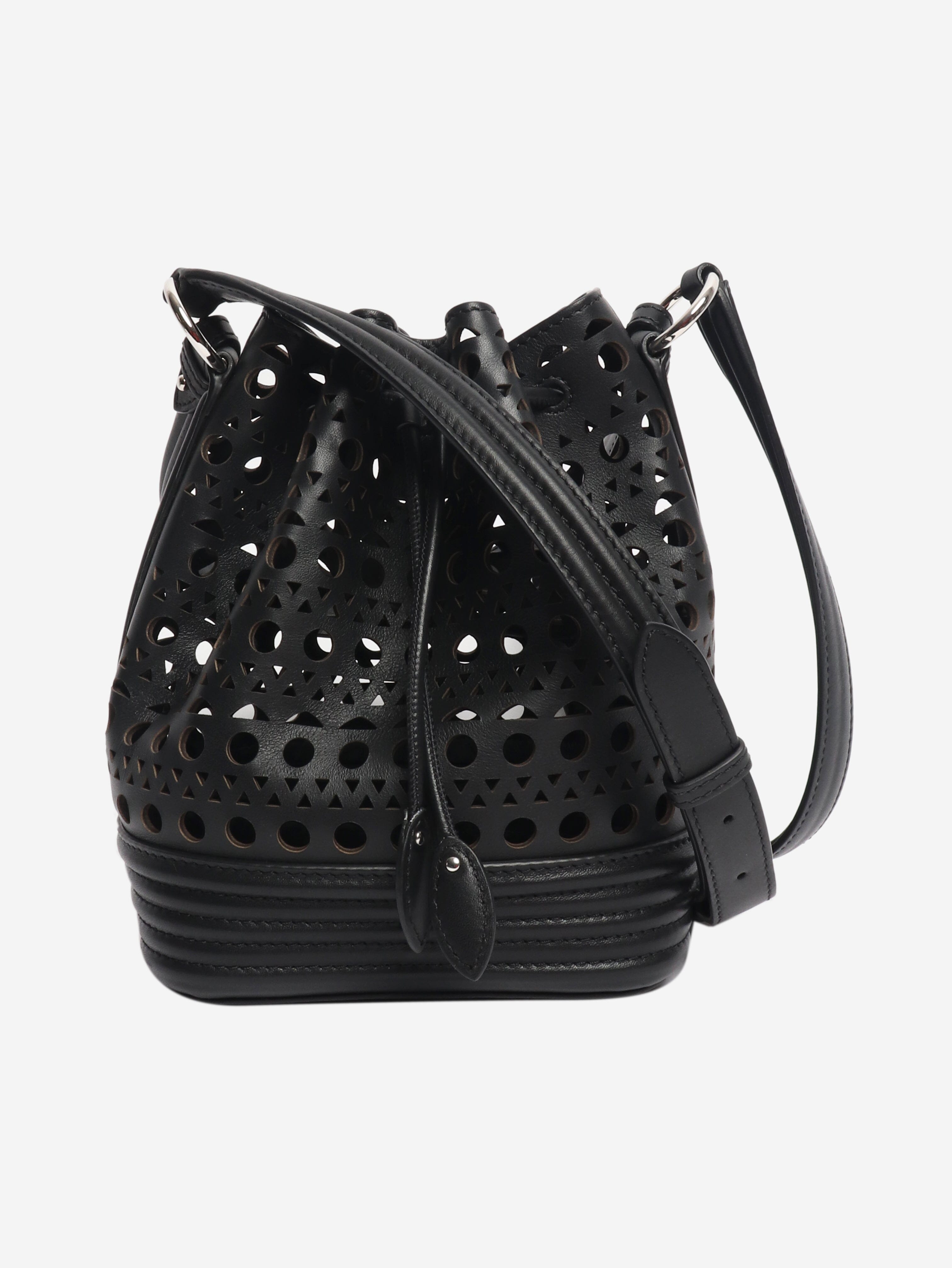Black laser-cut bucket bag Cross-body bags Alaia 