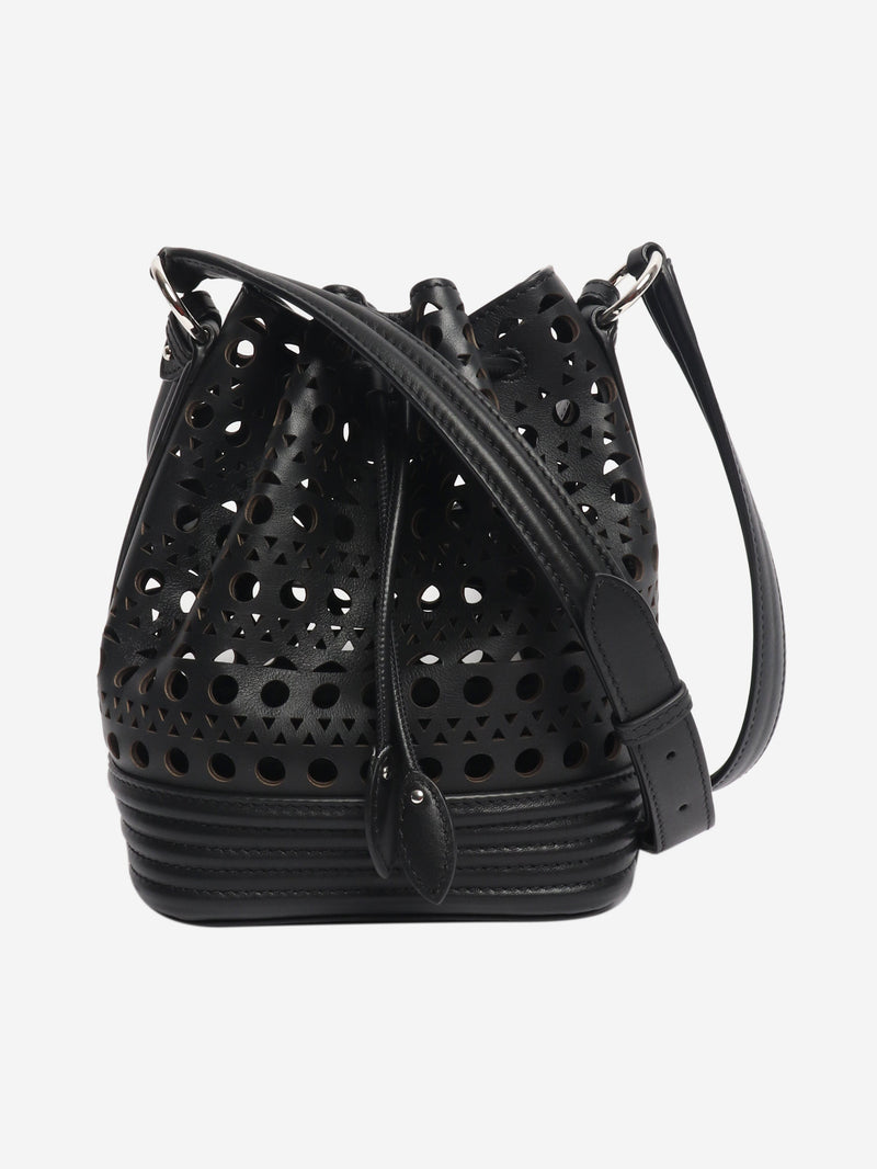 Black laser-cut bucket bag Cross-body bags Alaia 