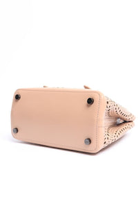 Alaia Neutral Le Mina laser-cut leather crossbody bag