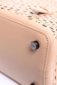 Alaia Neutral Le Mina laser-cut leather crossbody bag