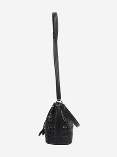 Black laser-cut bucket bag Cross-body bags Alaia 