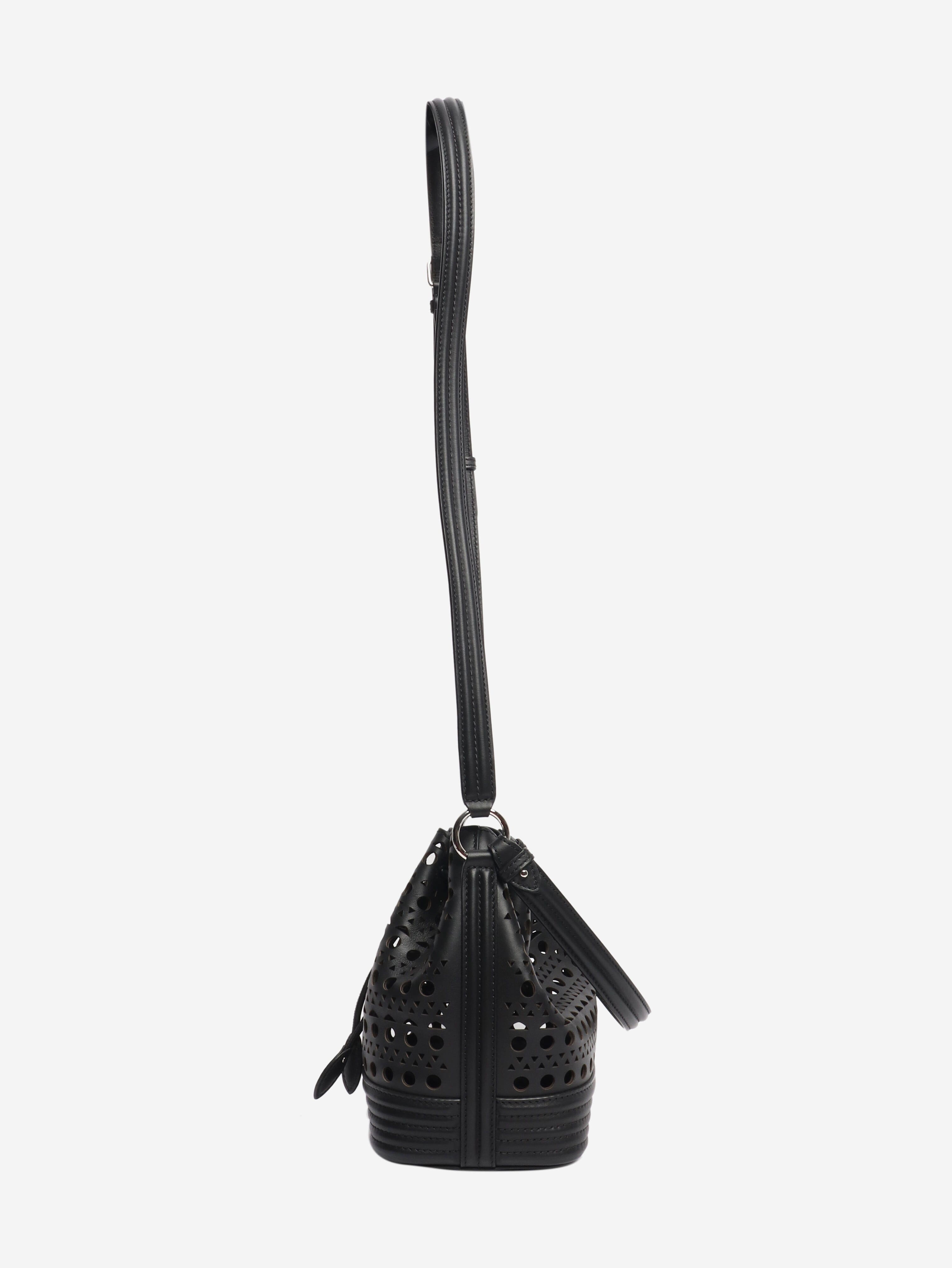 Black laser-cut bucket bag Cross-body bags Alaia 