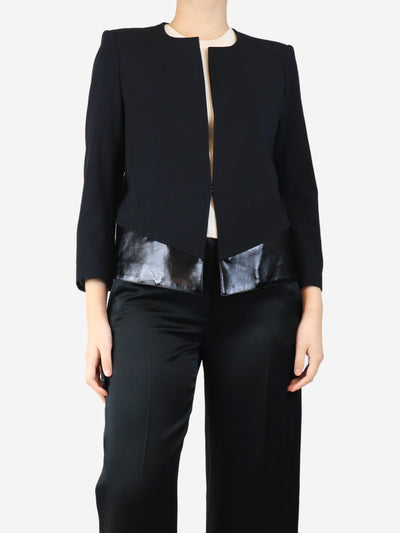 Black blazer with leather details - size UK 8 Coats & Jackets Helmut Lang 