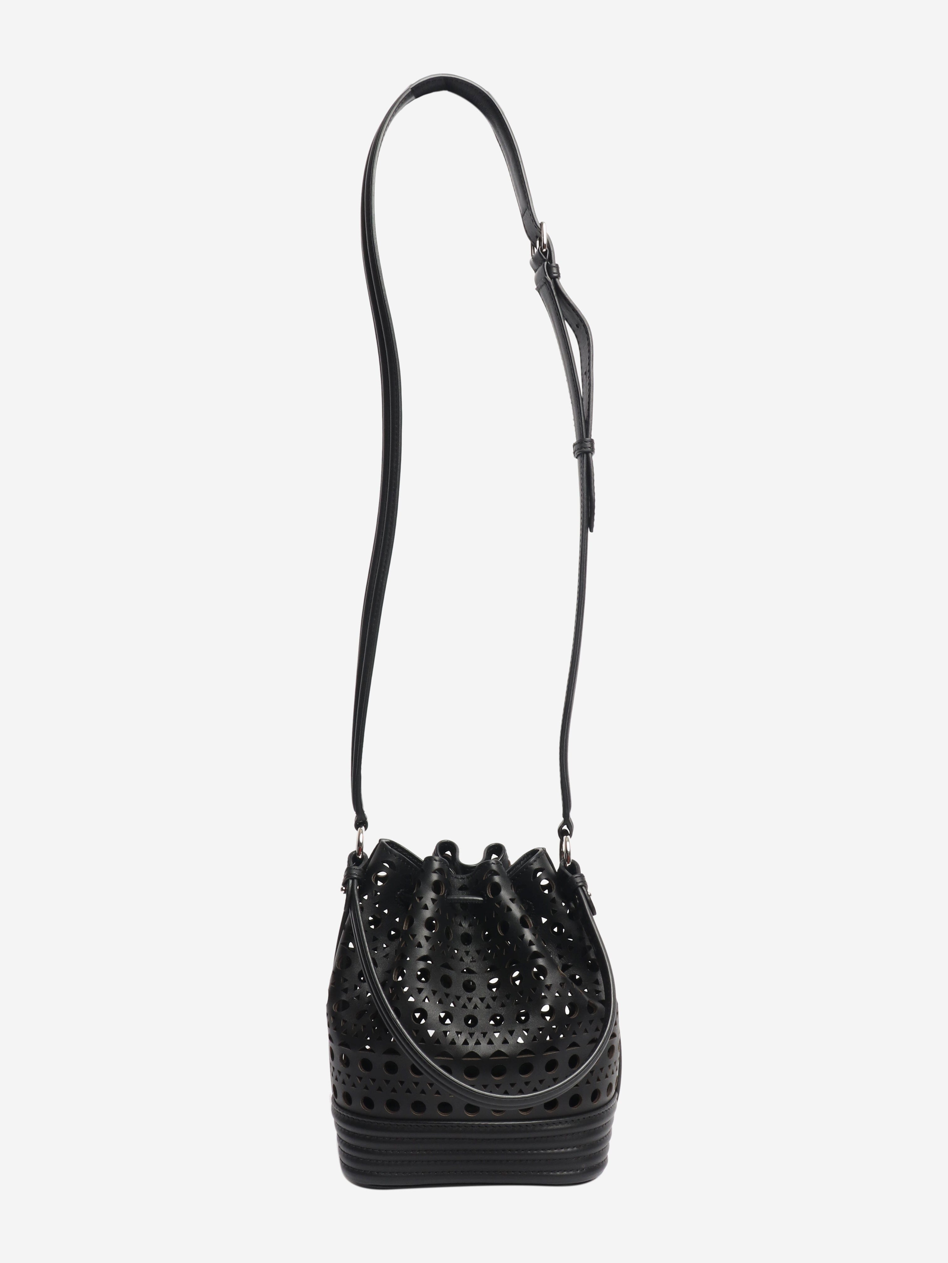 Black laser-cut bucket bag Cross-body bags Alaia 