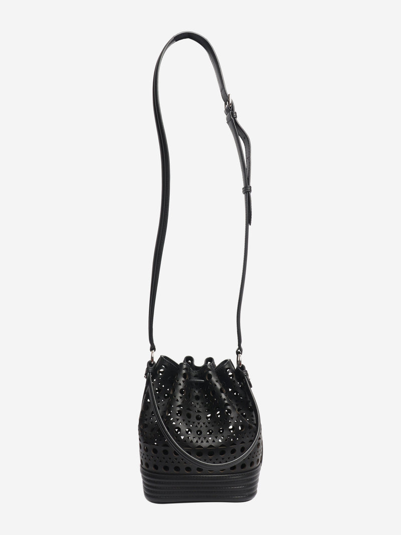 Black laser-cut bucket bag Cross-body bags Alaia 