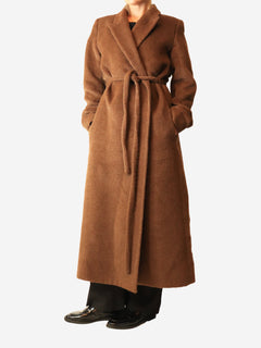 Brown alpaca wrap coat - size UK 10 Coats & Jackets Toteme 